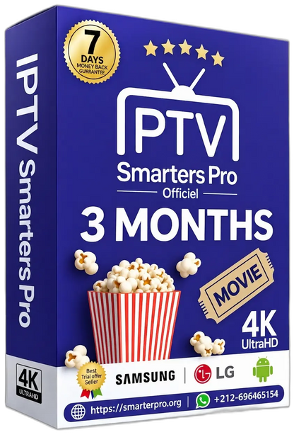 Subscription IPTV Premium Smarters Pro (3 Months) - Quality 4K UHD